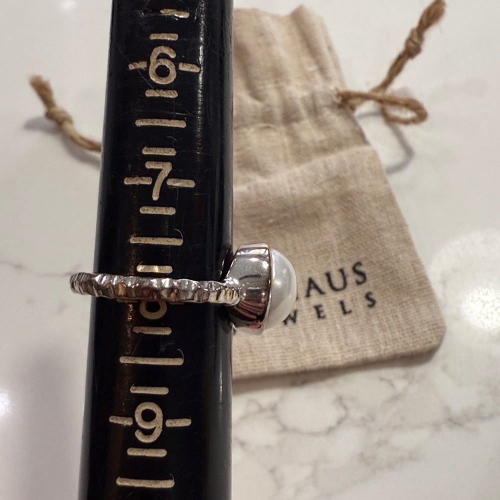 Arhaus Jewels Silver Pearl Ring size 8 - Picture 2 of 3